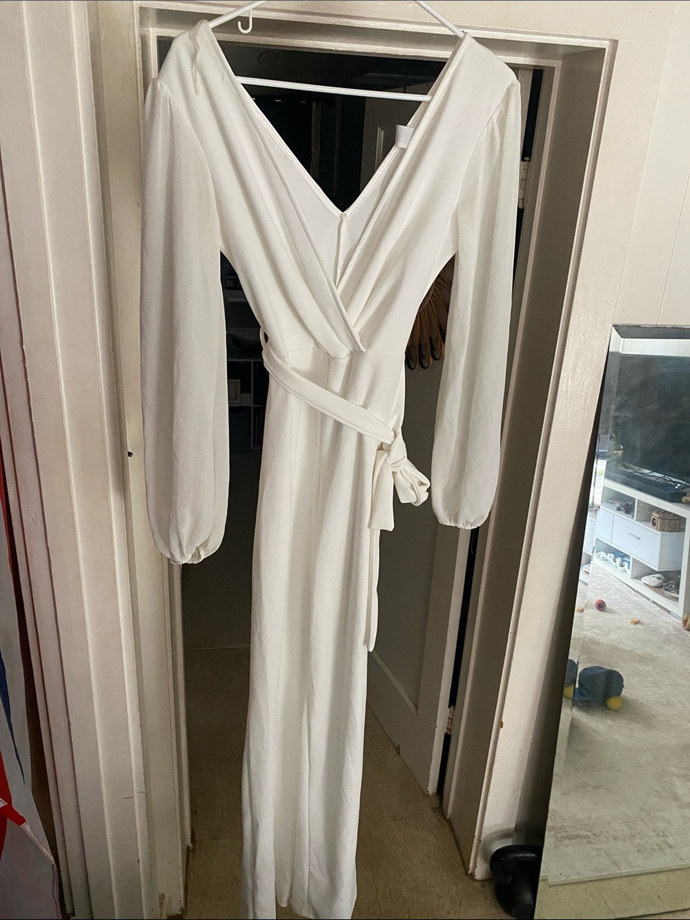 Windsor Ivory Long Sleeve Wrap Maxi Dress
